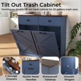 thumbnail image 2 of Farmhouse Blue Double Tilt Out Trash Cabinet for 20 Gallon Trash Cans, Free Standing Recycling Cabinet with Hideaway Drawer, Barn Door Style Laundry Sorter Cabinet, Tilt Out Trash Cabinet for Kitchen, 2 of 5
