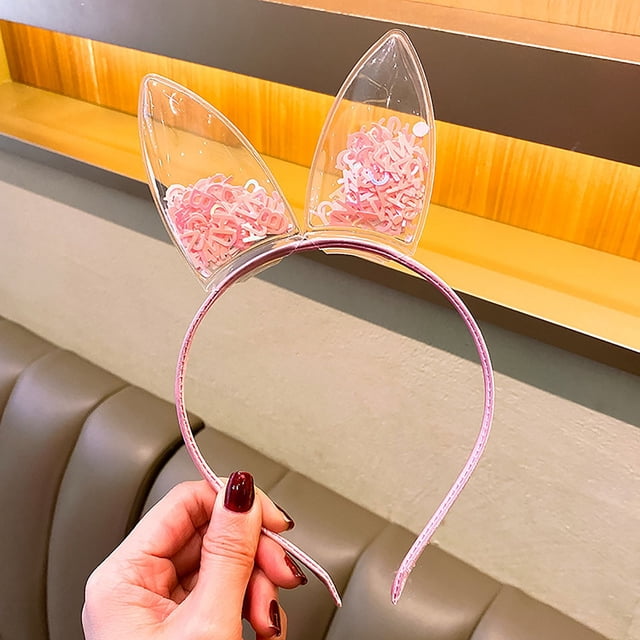 Estilo Lindo Aro para el Cabello con Orejas de Gato Corona de Arenas Movedizas para Celebrantes para Mujeres Diadema para Cabello de Niños Accesorios para el Cabello de Princesa Hada