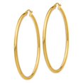thumbnail image 3 of 14K Yellow Gold Round Hoop Earrings Polished, 3 of 3