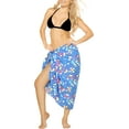 thumbnail image 2 of HAPPY BAY Women's Bikini Beach Wrap Swim Cover up Swimwear Skirt Bathing suit Summer Wraps Beachwear Sarong Coverups Swimsuits for Women One Size Azure, Checks, 2 of 5