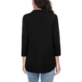 thumbnail image 4 of Txlixc Camisa suelta para mujer, jersey de manga tres cuartos con cuello en V de color sólido informal para adultos Txlixc Moda, 4 of 5