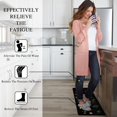 thumbnail image 5 of Colorful Floral Kitchen Mat for Floor, Non Slip Kitchen Rugs and Mat Set of 2, Waterproof Cushioned Anti Fatigue Kitchen Mat, 17"x47"+17"x29", Black, 5 of 6