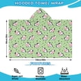 thumbnail image 2 of Green Cow Dot Pattern Hooded Bath Towel，60"x35" for Ages 3 To 12 Kids, Quick Dry Lightweight Soft Microfiber Hood Beach Towel Cover Up for Kids, 2 of 7