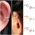 thumbnail image 2 of K-KED Women 925 Silver,Rose Gold,Gold Clip Earring Creative Wedding Party Jewelry-Rose Gold, 2 of 6
