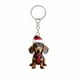 thumbnail image 1 of Llavero Acrílico de Perro Salchicha con Gorro Navideño, 1 of 1