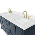 thumbnail image 6 of ARIEL Cambridge 73 Inch Double Rectangle Sink Vanity With White Quartz Countertop In Midnight Blue, 6 of 6