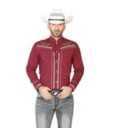 MEN'S SHIRT CHARRA EMBROIDERED CHARRO STYLE, CAMISA CHARRA DE HOMBRE CON BOTON HUESO