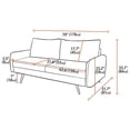 thumbnail image 3 of Enor Furniture Hampshire 70" Round Arm Modern Fabric Sofa in Brown, 3 of 7