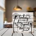 thumbnail image 3 of Zomyto 5"x5" Dandelion Today Is a Good Day To Have a Good Day Wooden Box Sign Small Centerpieces for Shelf, 3 of 6