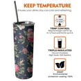 thumbnail image 6 of 20oz Pioneer Flower Skinny Tumblers Stainless Steel Tumbler with Lid and Straw,Vacuum Insulated Double Wall Travel Tumbler Cups with Cleaning Brush for Coffee,Tea, 6 of 6