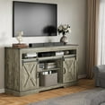 thumbnail image 4 of RoyalCraft TV Stand for 65+ Inch TV: Farmhouse Entertainment Center with Storage, Wood TV Console Cabinets with Sliding Barn Door, Tall Media with Adjustable Shelves for Living Room, Light Grey, 4 of 15