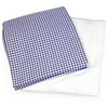 Seed Sprout Basics 2-Pack Crib and Toddler Sheet Sets, Navy Gingham and Solid White