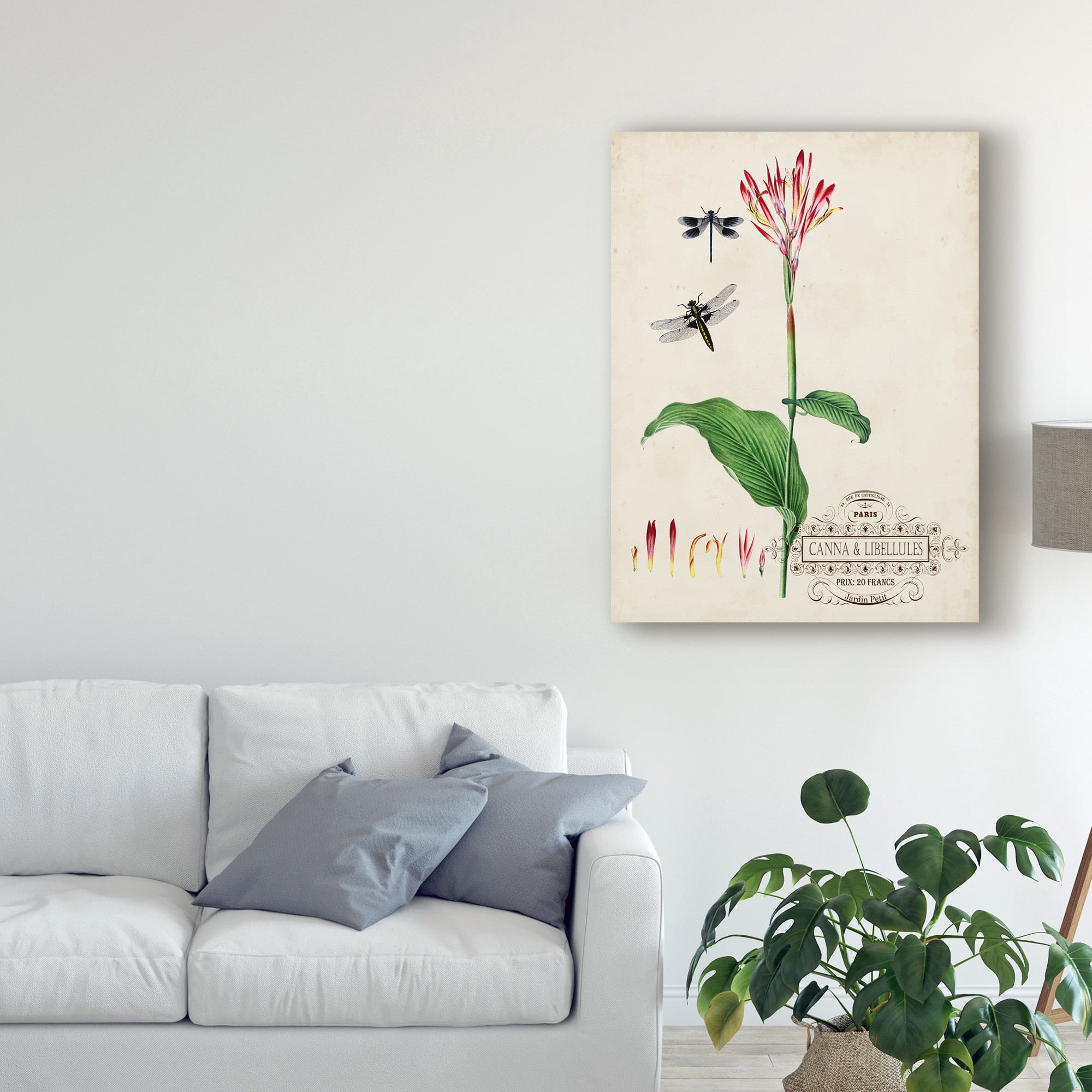Trademark Fine Art 'Canna And Dragonflies II' Canvas Art by Vision Studio