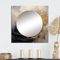 thumbnail image 1 of Designart "Arabic Woman In Black And Gold" Abstract Painting Square Mirror For Wall Decor - Large Beige Square Mirror Printed Wall Decor - Modern Square Living Room Mirror, 1 of 5