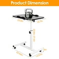 thumbnail image 4 of Zorpupoa Iron Portable Rolling Laptop Table, Overbed Table with Wheels, Adjustable Height Tilting Angle, Wooden, 4 of 14