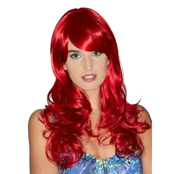 Red Wig Long Curly Wavy Wigs Synthetic Cosplay Party Halloween Costumes 24 Inch for Women