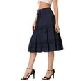 thumbnail image 4 of INSPIRE CHIC Women's Tiered Midi Bohemian High Waist Summer Casual Skirts Blue S, 4 of 6