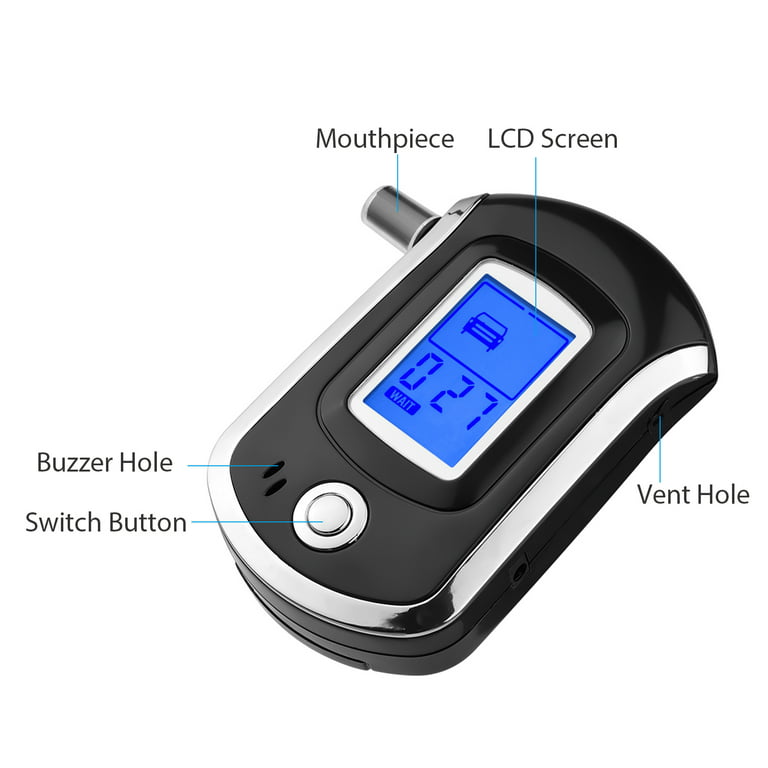 Portable Breath Alcohol Tester LCD Display Digital Breathalyzer 