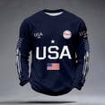 thumbnail image 2 of Men's Patriotic Waffle Long Sleeve Tee USA 250th Anniversary Shirt 250th Anniversary USA Shirt American Flag Casual Shirt, 2 of 5