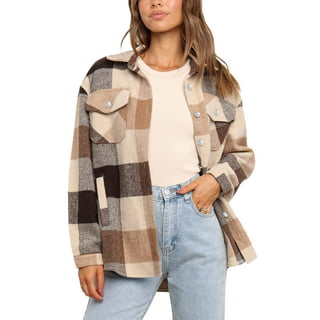 Time and Tru Women's Plaid Fringe Shacket with Snap Front - Walmart.com