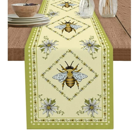 

Wedding foRunners Table Linen Cotton Tablecloth rative Party Home RunneTable Yellow Insect Bee