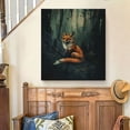 thumbnail image 6 of FLASHLUMI 8x12 Inch Impressionist Red Fox in Dark Forest Canvas Wall Art, Rustic Wildlife Decor for Living Room Bedroom, No Frame, 6 of 10