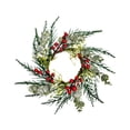 thumbnail image 1 of KLKCMS Christmas Candle Holder Ornament Rustic Table Centerpiece Xmas Wreath Artificial A, 1 of 9