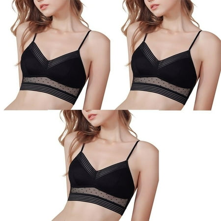 Xinhuaya Sexy Lace Backless Strapless Bra Push Up Plus Size Bras 3XL For Women Underwear Polka Dot Mesh Ultra Thin Lingerie Tank Top Bras