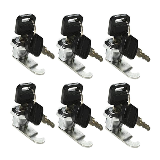 Cerradura del Buzon, Paquete de 6 Cerradura de Leva para Gabinete Buzon Armario Cajon Puerta Alacena con 12 Llaves 16mm