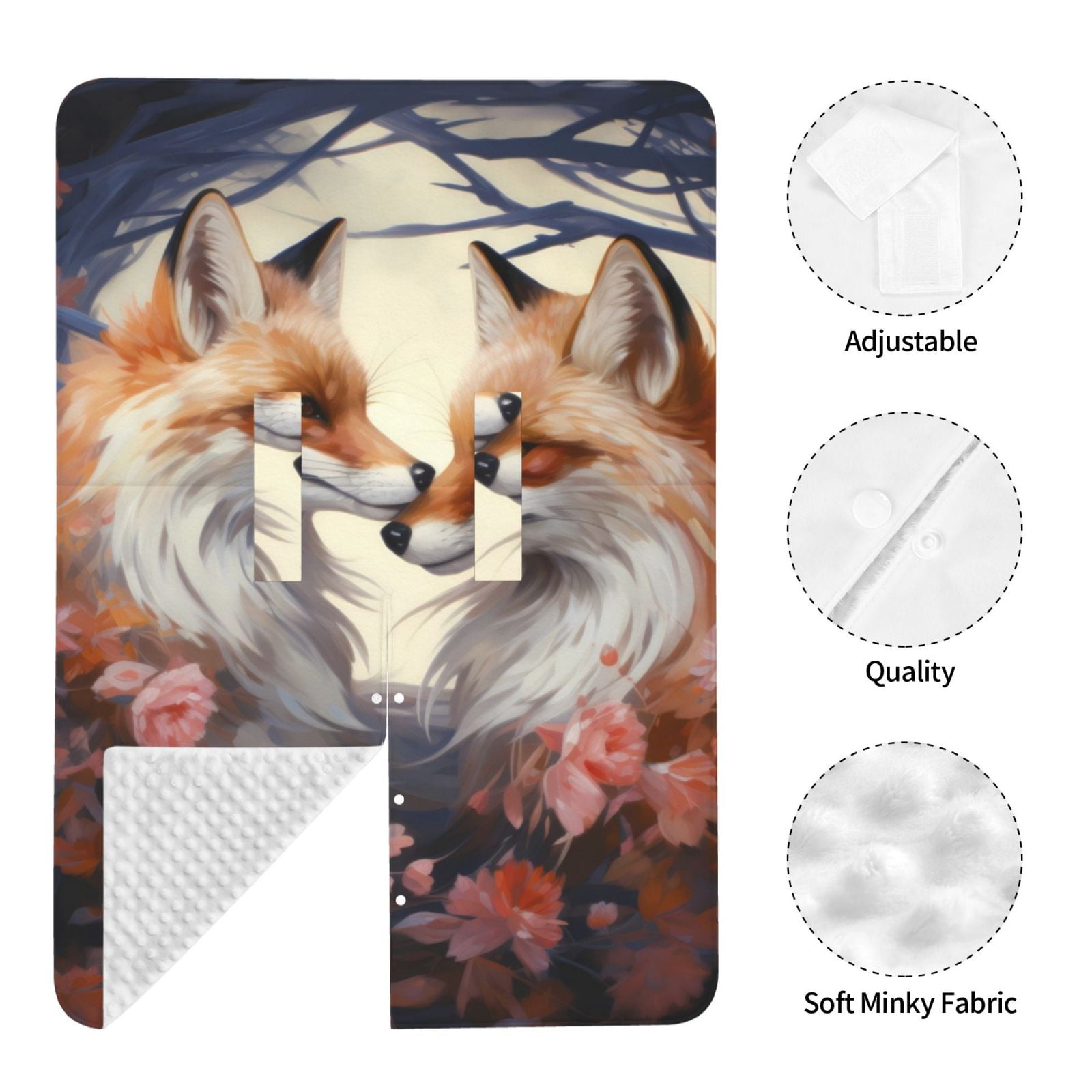Naloa Romantic Flower Fox Baby Car Seat Cover, Breathable Baby Carrier Cover, Multiuse Baby Carrier Cover & Nursing Breastfeeding Cover