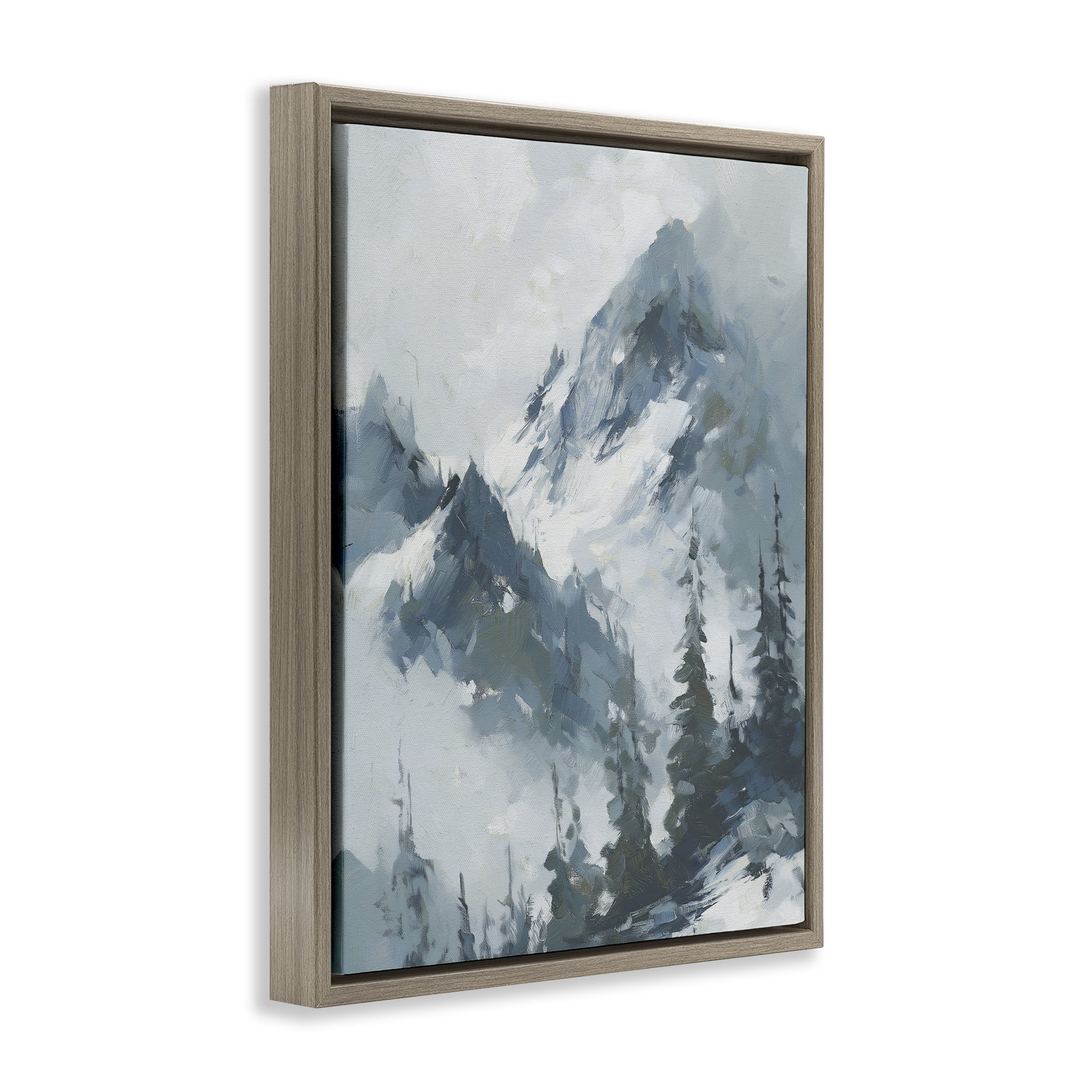 Stupell Industries Frozen Majesty Mountains Brown Framed Floater Canvas Wall Art, design by Svetlana Aleynikova