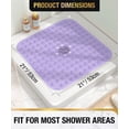 thumbnail image 2 of HITSLAM Shower Mat Non Slip,21x21 Bathtub Mat with Suction Cups and Drain Holes,Machine Washable Bathroom Shower Stall Floor Mat,Soft on Feet,Purple, 2 of 8
