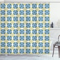 thumbnail image 1 of Ambesonne Spanish Shower Curtain, Portuguese Mosaic Tile, 69"Wx75"L, Cobalt Blue Yellow White, 1 of 3