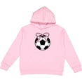 thumbnail image 2 of Inktastic Girls Soccer Ball Coquette Bow Youth Hoodie Sweatshirt, 2 of 4