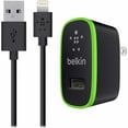 thumbnail image 2 of Belkin 10 Watt/2.1 Amp Home Charger with Lightning Cable, Black/Green, 2 of 3