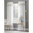thumbnail image 4 of Coastal Starfish Sheer Curtains 96 Inch Length 2 Panels Set Window Treatments, Nautical Shells Coral Eucalyptus Stripes Rod Pocket Semi Curtains for Living Room/Bedroom/Kitchen Décor, 104"W x 96"L, 4 of 7