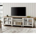 thumbnail image 3 of WAMPAT TV Stand, Up to 100'' TVs, Home Entertainment Center, 4 Glass Doors, Large TV Console, Living Room, Bedroom,White&Oak, 3 of 7