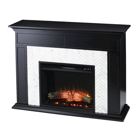 SEI Furniture Torlington Marble Tiled Touch Screen Electric Fireplace