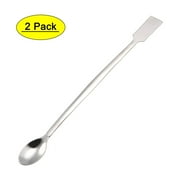 Uxcell 200mm 2 in 1 Double Head Stainless Steel Lab Sampling Spoon 2 Pack