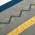 thumbnail image 4 of Chezmoi Collection Arden 4-Piece Modern Navy/Gray/Yellow Zigzag Stripe Embroidery Window Curtain Panel Set with Sheer Backing Valance Tassels, 120 inch x 84 inch, 4 of 9