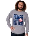 thumbnail image 3 of Baseball Player Power Hitter Fan Men's Long Sleeve Tee T Shirt Brisco Brands S, 3 of 6