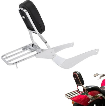 Skull Backrest Sissy Bar With Pad For Suzuki Boulevard M50 C50 2005-2012 - Chrome Steel