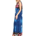 thumbnail image 4 of Sakkas Abby Womens Casual Long Tropical Off Shoulder Dress Elastic & Floral Print - Blue - Medium, 4 of 5