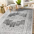 thumbnail image 6 of World Rug Gallery Transitional Bohemian Weather Resistant Reversible Indoor/Outdoor Area Rug - Gray 5'x7', 6 of 7