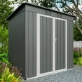 thumbnail image 6 of 4'x6' Metal Shed Outdoor Storage Shed,Metal Steel Utility Tool Shed Storage House with Double Lockable Doors and Air Vent for Backyard Garden Patio Lawn Gray, 6 of 14