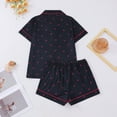 thumbnail image 5 of RMGVDSD Pajama Sets for Women Soft Women's Cherry Print Pajama Set Short Sleeve Button Down Shirt & Shorts Loungewear Sleepwear Set Women's Summer Sleepwear, 5 of 9
