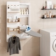 thumbnail image 6 of Advwin Wall Mounted Ironing Board Cabinet with Folding Ironing Table & Storage Shelves, Space-Saving Ironing Station for Laundry Room & Bedroom, 6 of 9