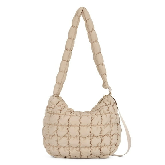 Women Puffer Tote Bag Puffy Quilted Handbag Tote Lightweight Carryall Bag Large Hobo Crossbody Bag