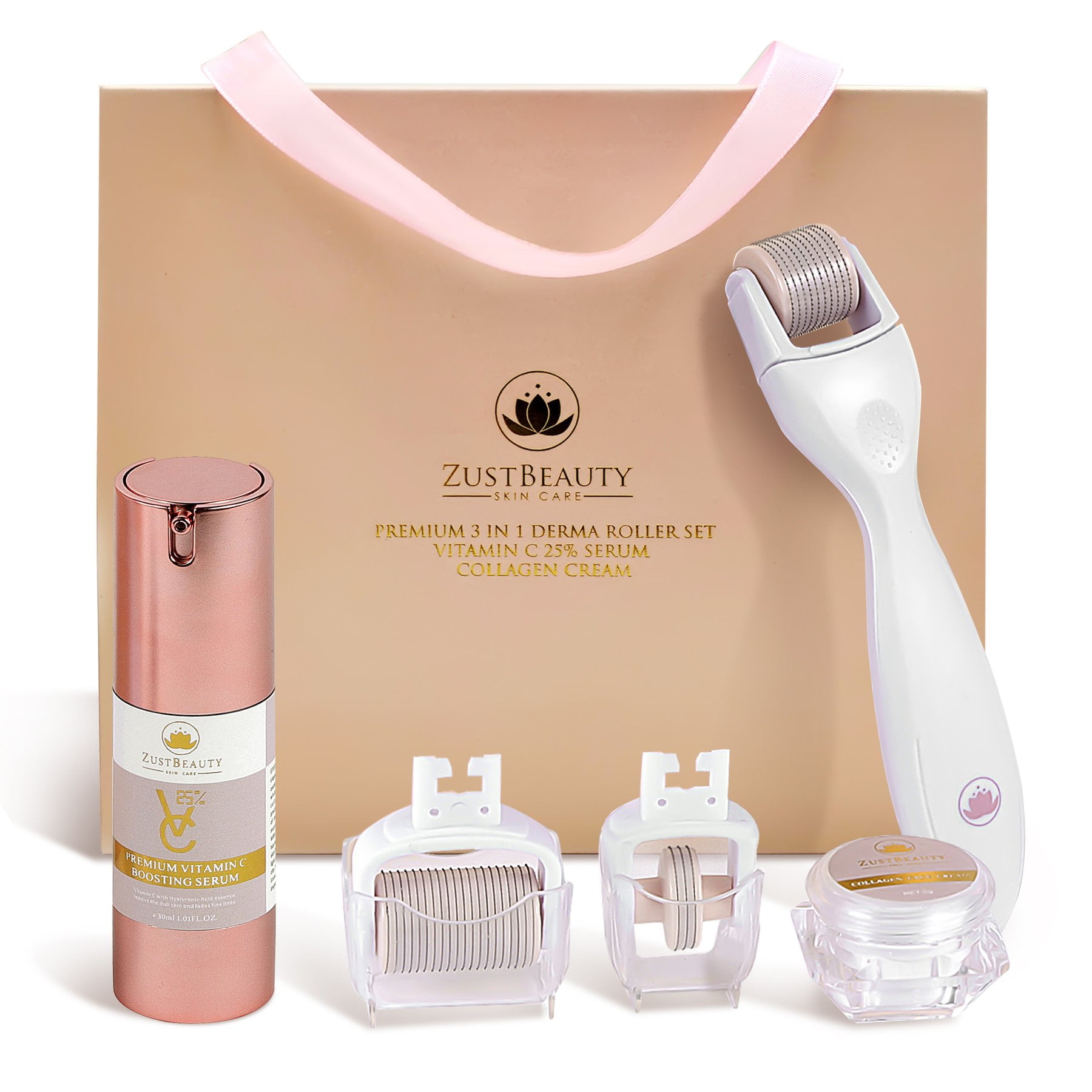 ZustBeauty Derma Roller Kit - 25% Serum - Perfect for Face, Body, Hair, & Lip
