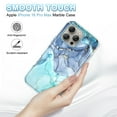 thumbnail image 3 of CASEFIV for iPhone 16 Pro Max Case,Marble Pattern 3 in 1 Heavy Duty Shockproof Rugged Hard PC+Soft Silicone Drop Protective Girls Women Cover,Green Blue, 3 of 5